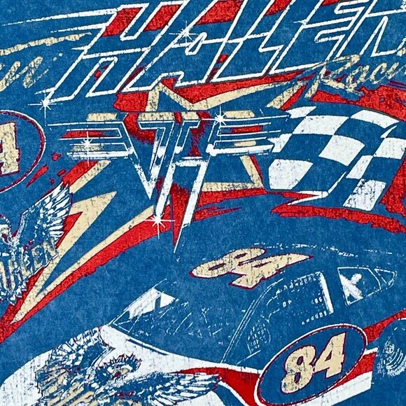 Van Halen Band Shirt Blue Cotton Medium Classic Rock 80s Short Sleeve Graphic - Picture 6 of 9